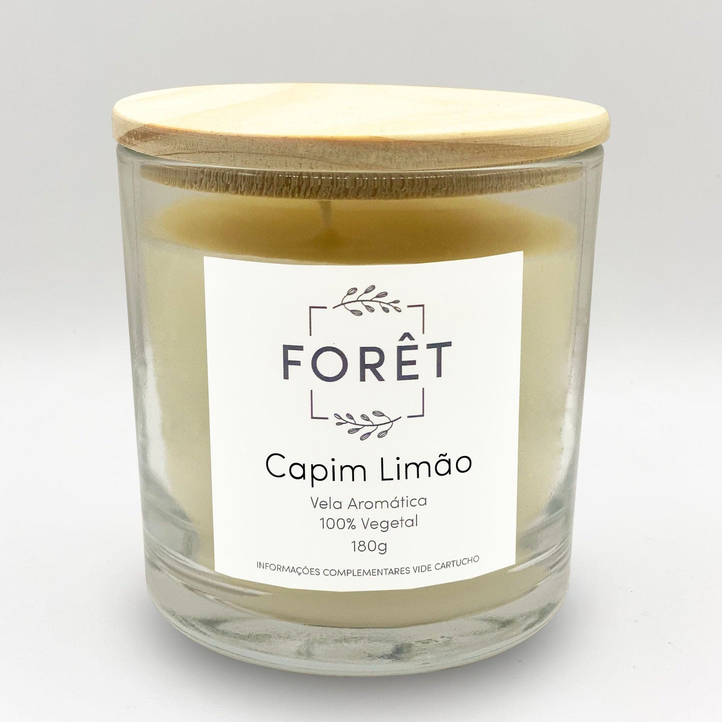 180g Vela Aromática Capim Limão Forêt Velas