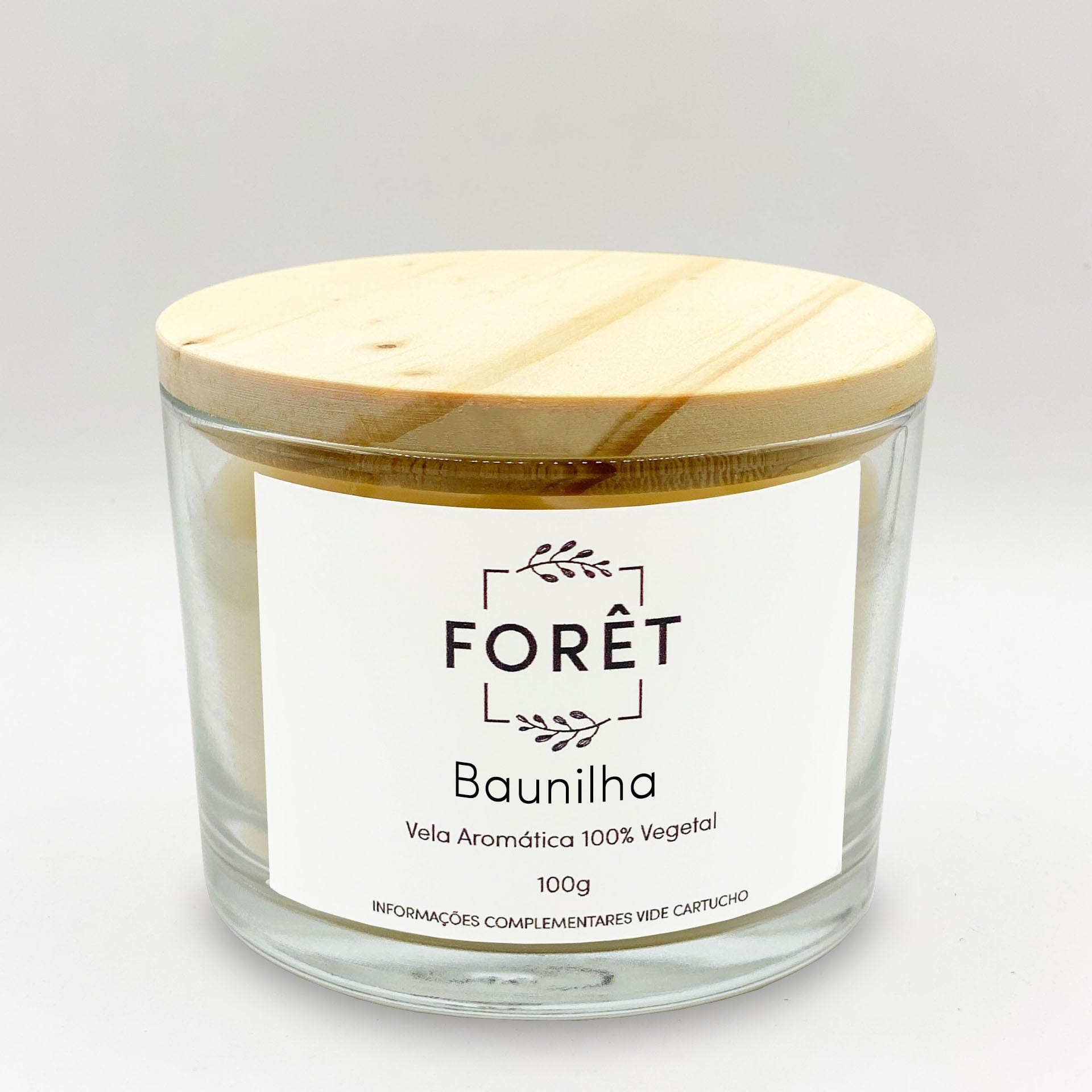 100g Vela Aromática Baunilha Forêt Vela Perfumada