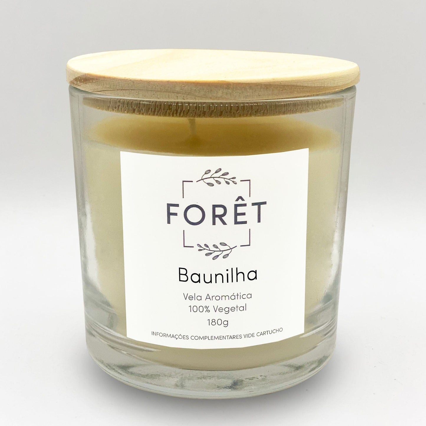180g Vela Aromática Baunilha Forêt Vela Perfumada