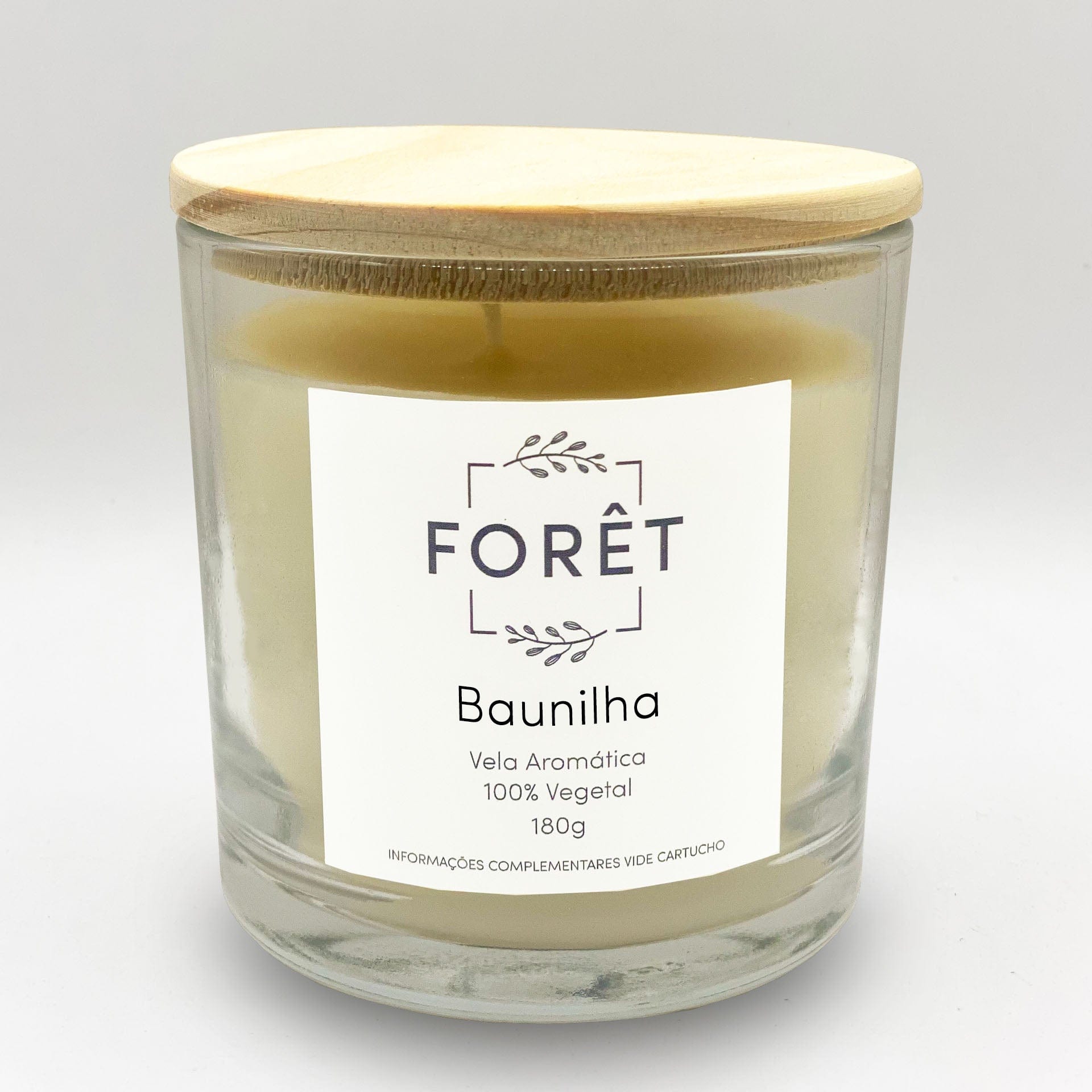 180g Vela Aromática Baunilha Forêt Vela Perfumada